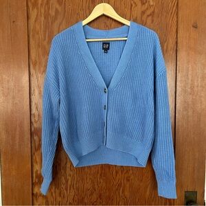 Gap periwinkle shaker stitch cropped knit cardigan